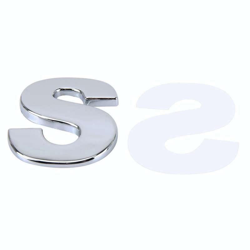 Car Vehicle Badge Emblem 3D English Letter S Self-adhesive Sticker Decal, Size: 4.5*4.5*0.5cm