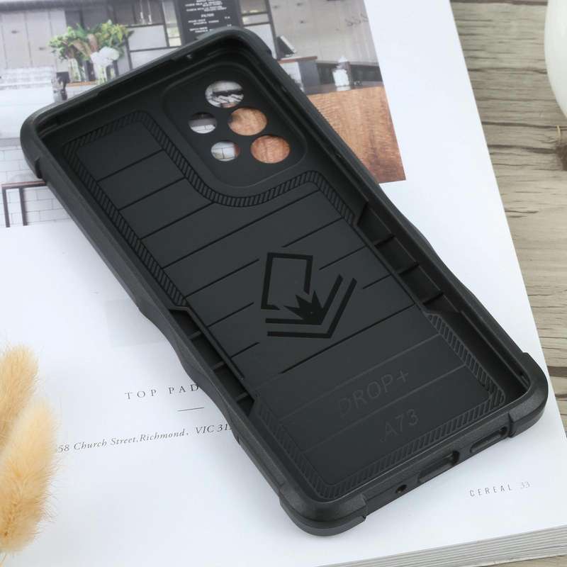 For Samsung Galaxy A73 Non-slip Armor Phone Case(Black)