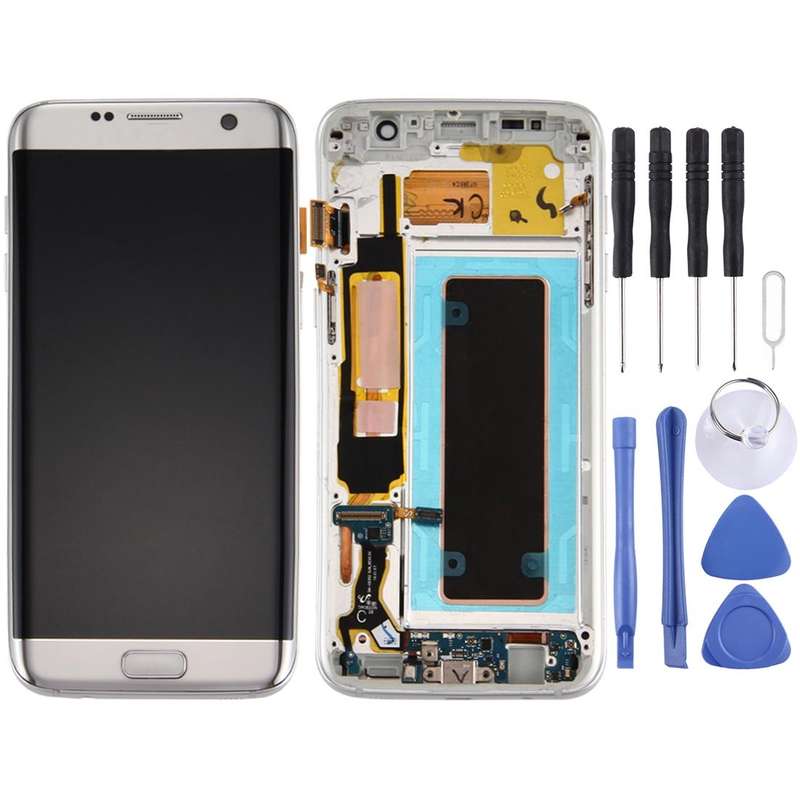 Original LCD Screen and Digitizer Full Assembly with Frame & Charging Port Board & Volume Button ...