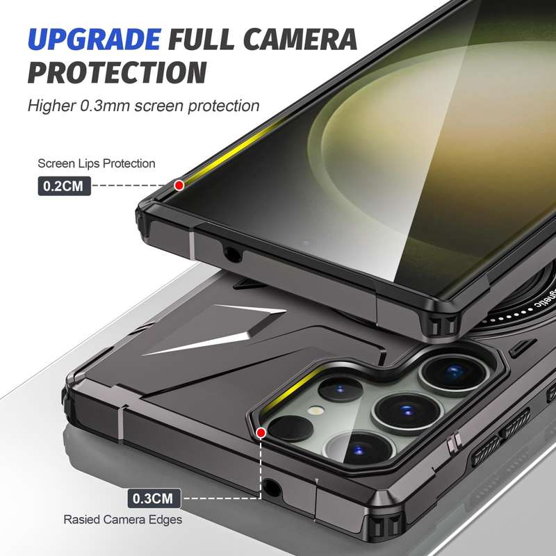 For Samsung Galaxy S24 Ultra 5G MagSafe Magnetic Shockproof Phone Case with Ring Holder(Dark Grey)
