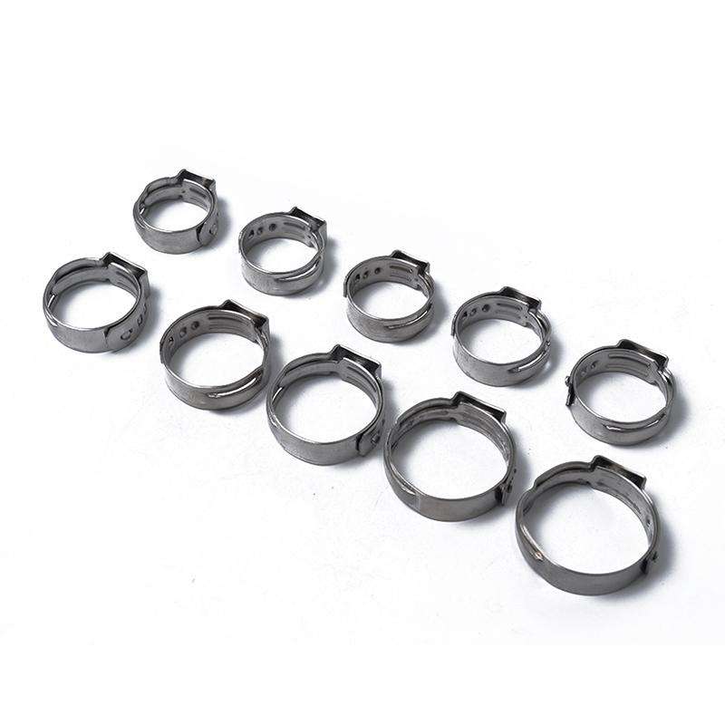 100 PCS Adjustable Single Ear Plus Stainless Steel Hydraulic Hose Clamps O-Clips Pipe Fuel Air, I...
