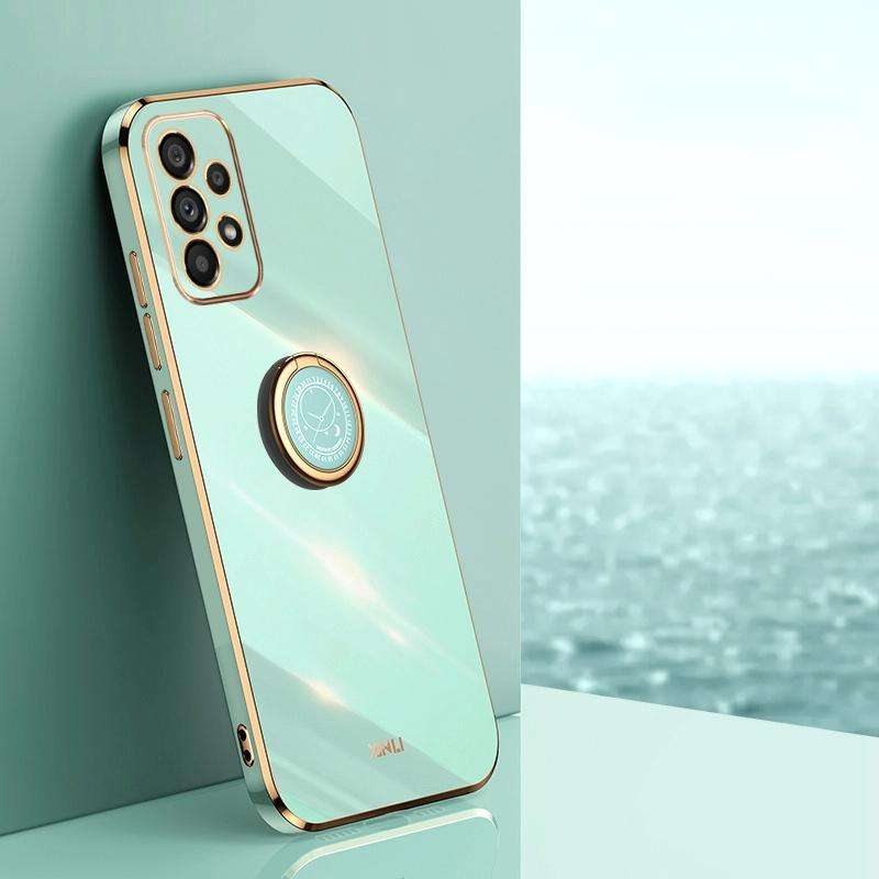 For Samsung Galaxy A33 5G XINLI Straight Edge 6D Electroplate TPU Phone Case with Ring Holder(Min...