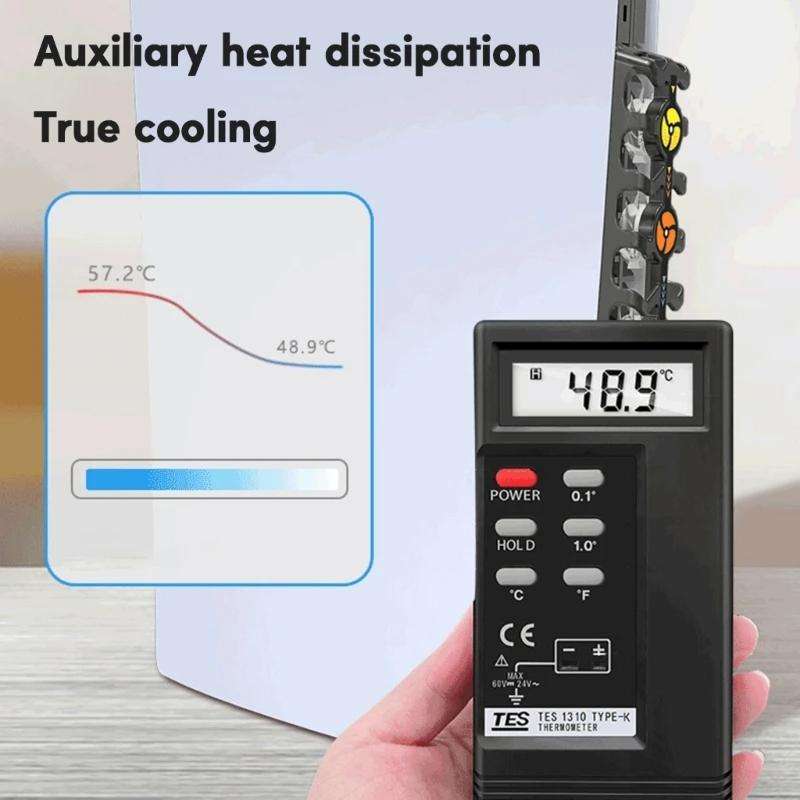 HHC-P5032 For PS5 Host Cooling Fan Hollow Cooling Heat Sink Multi-Color LED Light Three-Speed Coo...