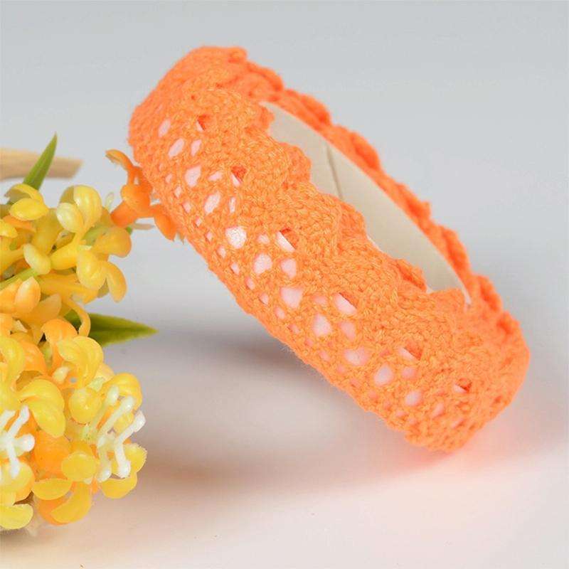 5 PCS Cotton Lace Fabric White Crochet Lace Roll Ribbon Knit Adhesive Tape Sticker Craft Decorati...