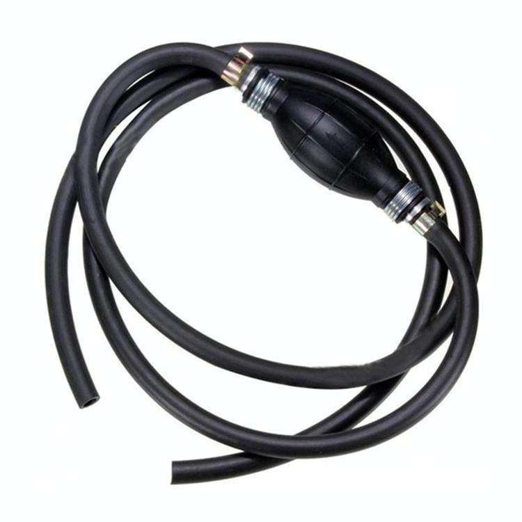 Universal Car Boat Motor Motorcycle Gasoline Pump Spherical Rubber Manual Fuel Pump, Size:6mm(Black)