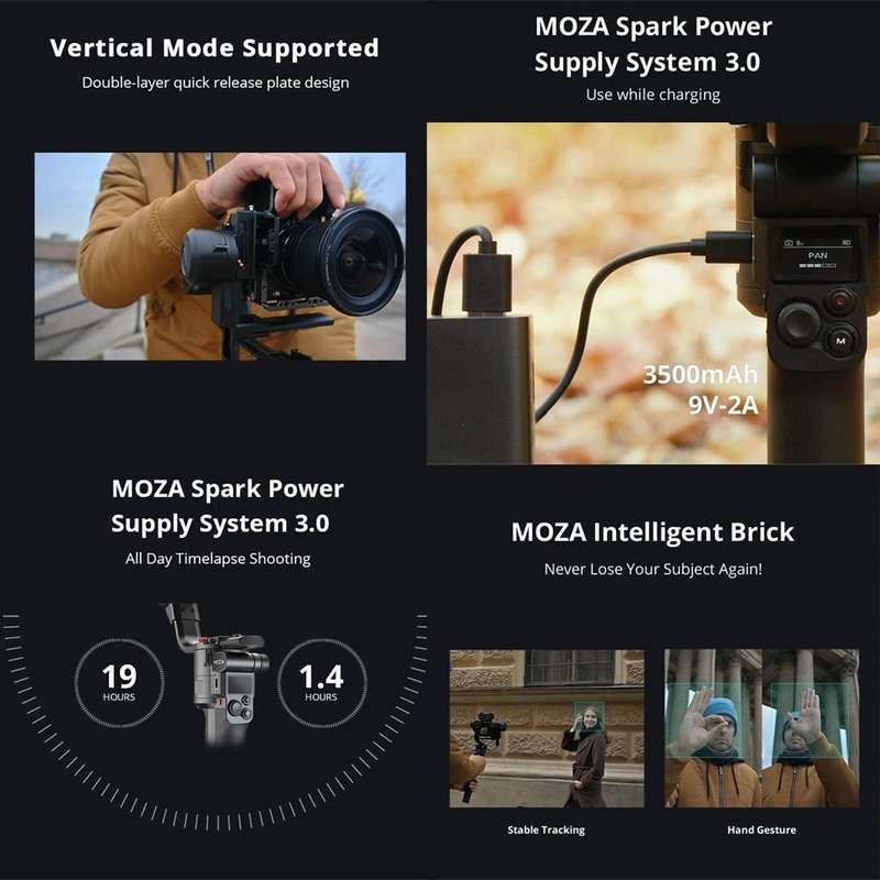 MOZA AirCross 3 Professional 3 Axis Handheld Anti-shake Gimbal Stabilizer for DSLR Camera, Load: ...