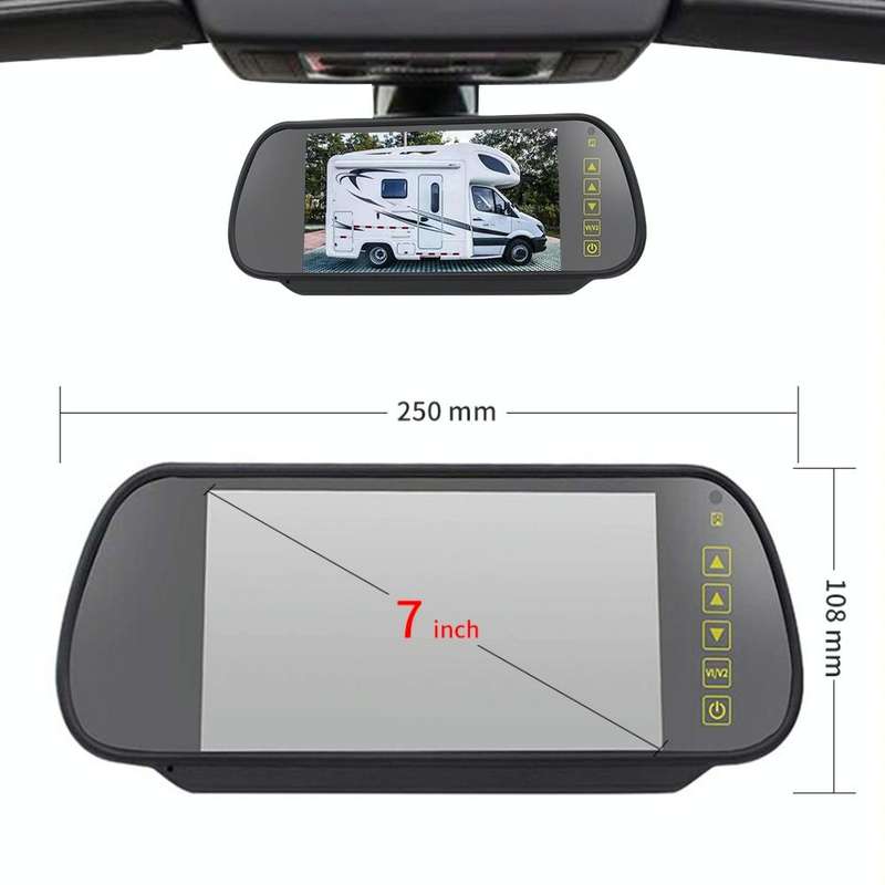 PZ476 Car Waterproof 170 Degree Brake Light View Camera + 7 inch Rearview Monitor for Volkswagen ...