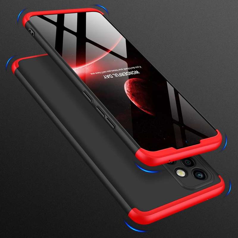 For Samsung Galaxy A72 5G / 4G GKK Three Stage Splicing Full Coverage PC Case(Black Red)