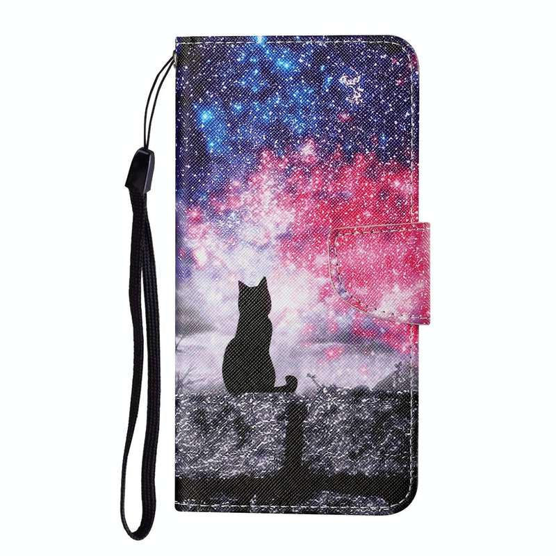 For Samsung Galaxy A21s Colored Drawing Pattern Horizontal Flip Leather Case with Holder & Card S...