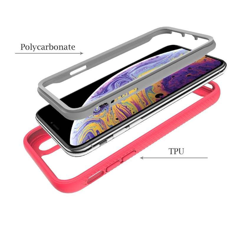 For iPhone X Starry Sky Solid Color Series Shockproof PC + TPU Protective Case(Black)