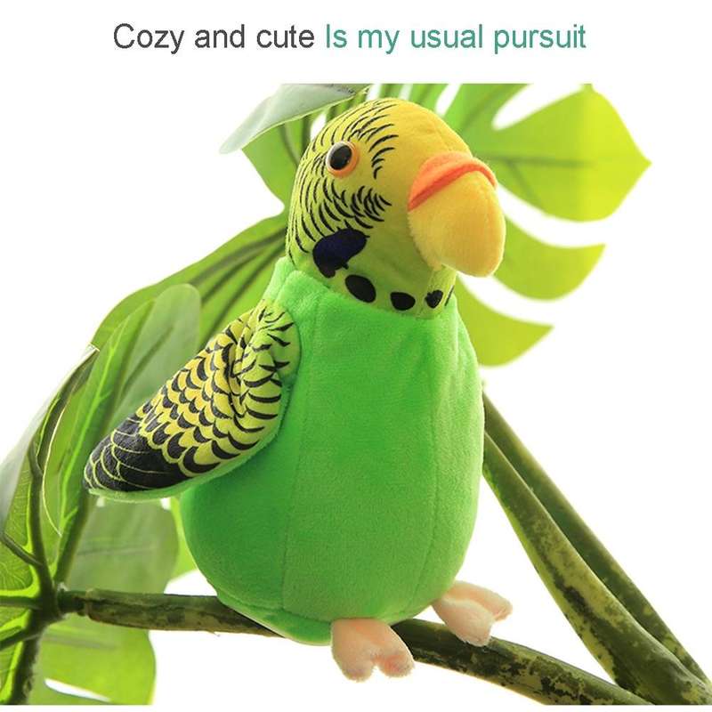 Plush Toy Parrots Recording Talking Parrots Will Twist the Fan Wings Children Toys, Size:Height 1...