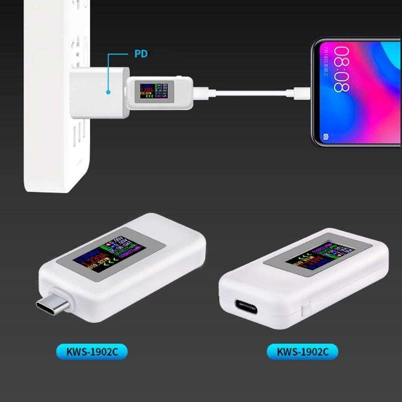 KWS-1902C Color Type C USB Tester Current Voltage Monitor Power Meter Mobile Battery Bank Charger...
