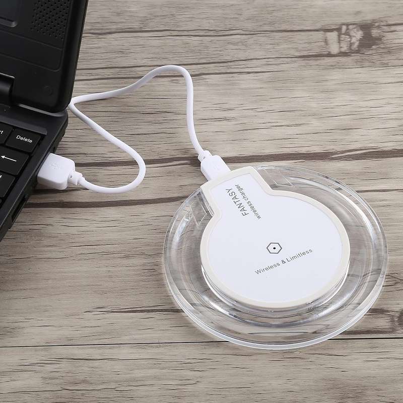 FANTASY 5V 1A Output Qi Standard Ultra-thin Wireless Charger with Charging Indicator, Support QI ...