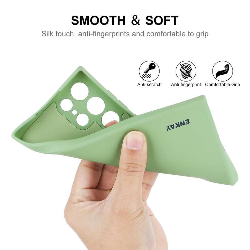 For Samsung Galaxy S22 Ultra 5G ENKAY Liquid Silicone Soft Shockproof Phone Case(Beige)