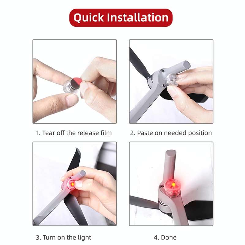 Sunnylife 2-Green + 2-Red Night Strobe LED Light Indicator Light for DJI Mavic 2 / Mini / Mavic A...