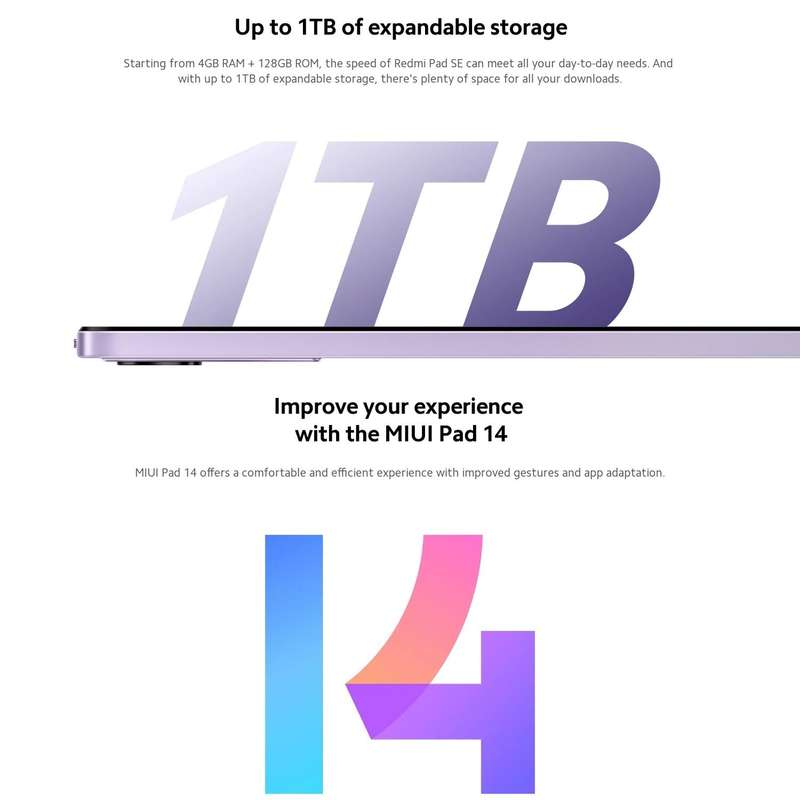 Xiaomi Redmi Pad SE 11 inch, 6GB+128GB, MIUI Pad 14 OS Qualcomm Snapdragon 680 Octa Core, Not Sup...
