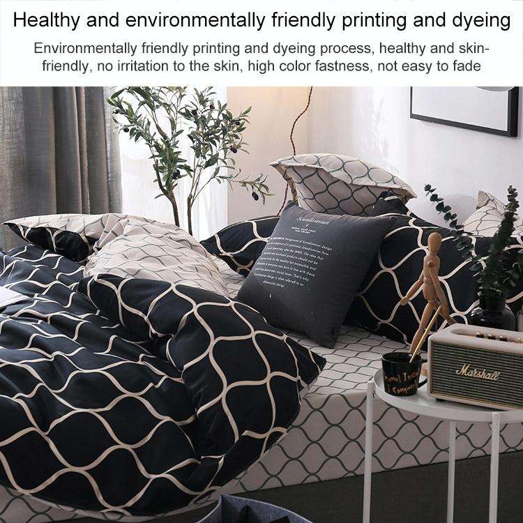 Luxury Bedding Black Marble Pattern Set Sanded Printed Quilt Cover Pillowcase, Size:200x200cm(Col...