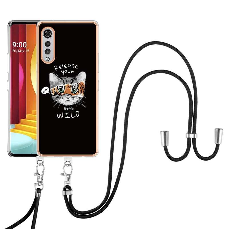 For LG Velvet 5G / 4G Electroplating Dual-side IMD Phone Case with Lanyard(Natural Growth)