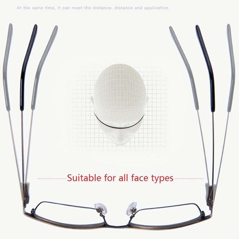 Progressive Multifocal Presbyopic Glasses Anti-blue Light Mobile Phone Glasses, Degree: +150(Gold)