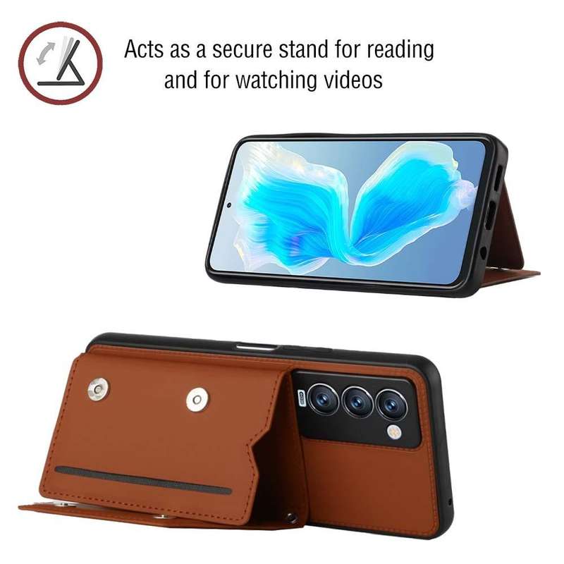 For Tecno Camon 18 Premier Skin Feel PU + TPU + PC Phone Case(Brown)