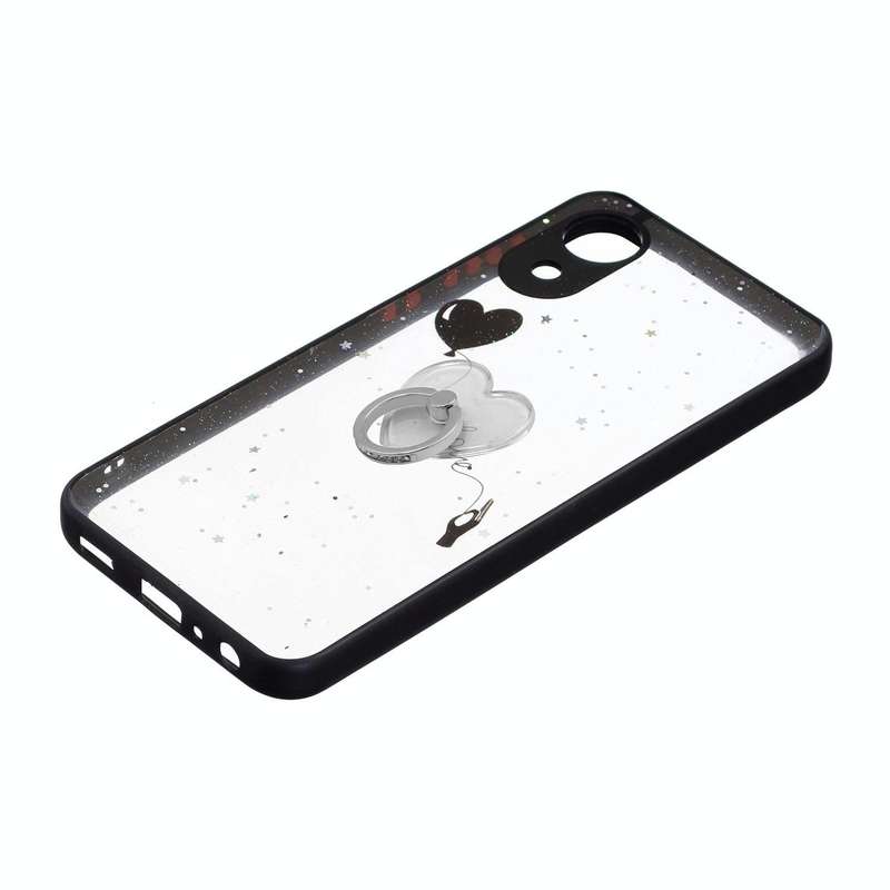 For Samsung Galaxy A03 Core Starry Sky Epoxy TPU Phone Case with Ring Holder(Heart)