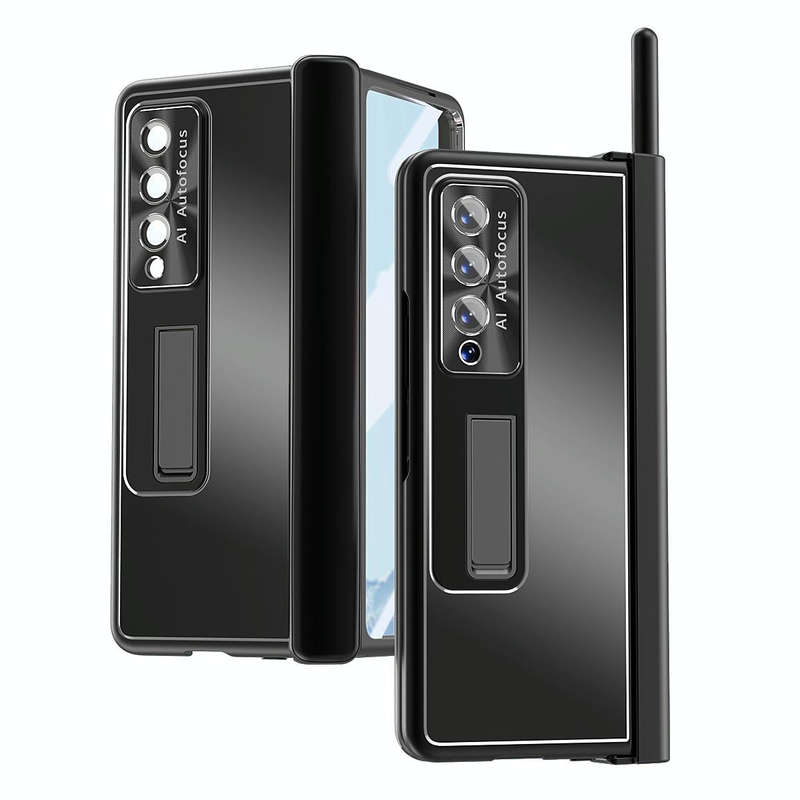 For Samsung Galaxy Z Fold4 Aluminum Alloy Double Hinge Shockproof Phone Protective Case(Black)