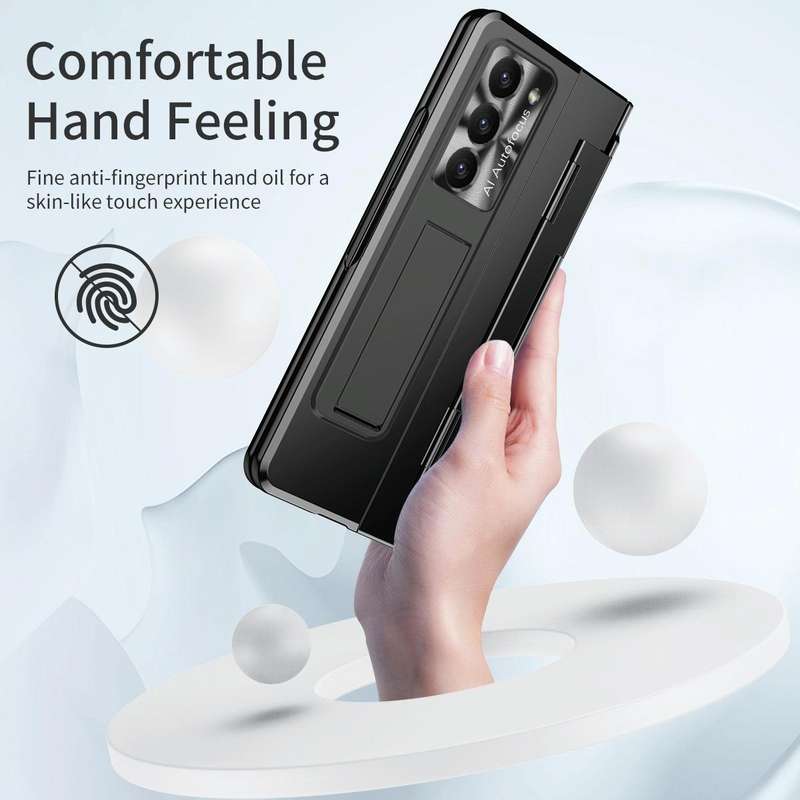 For Samsung Galaxy Z Fold5 5G Integrated Folding Hinge Phone Case with Stylus(Black)