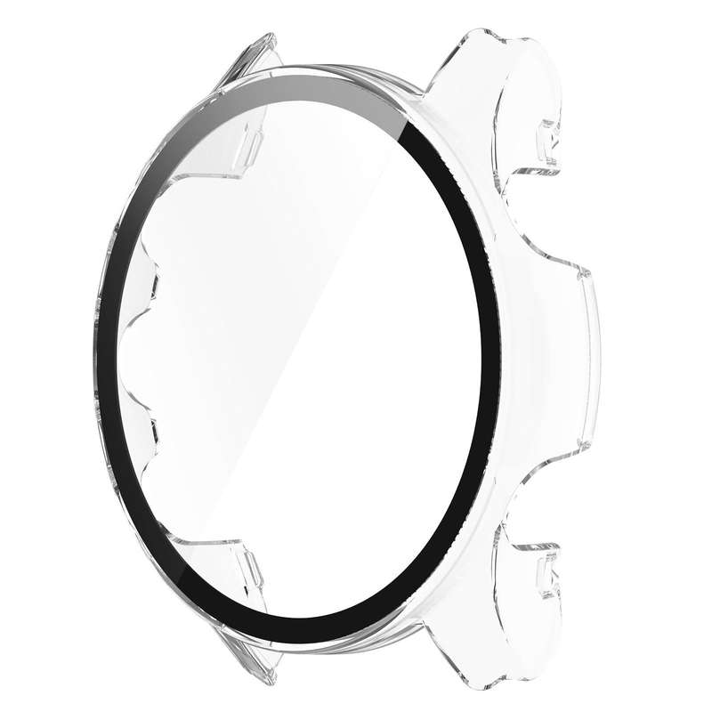 For Garmin Forerunner 255S PC Tempered Film Full Body Watch Case(Transparent White)