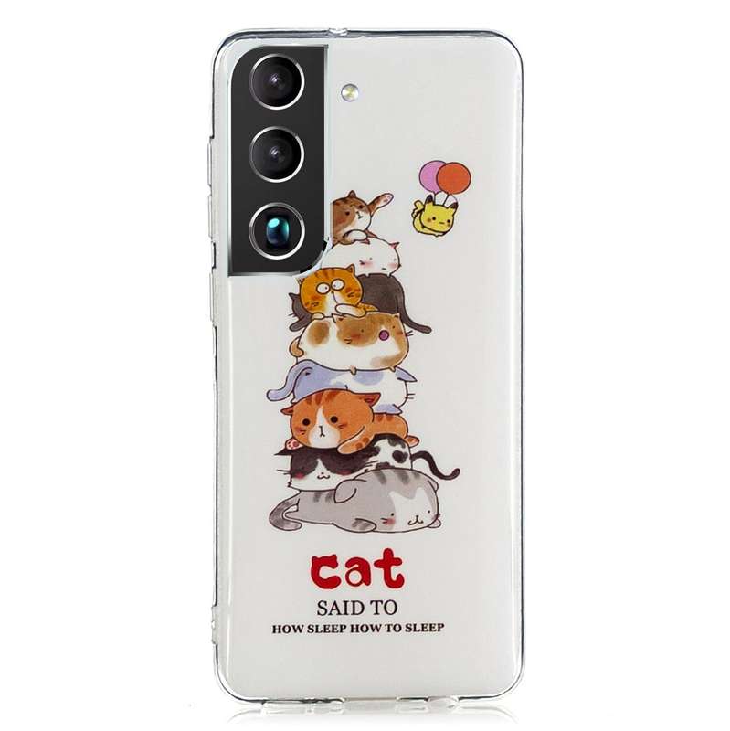 For Samsung Galaxy S22 5G Luminous TPU Protective Phone Case(Cats)