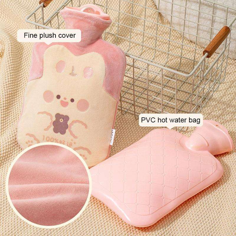 ZS103 Cartoon Plush Water-filled Explosion-proof Hot Water Bags, Spec: Intervened White(500ml)