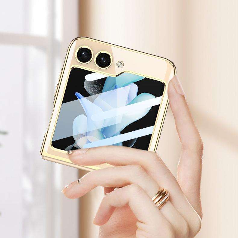 For Samsung Galaxy Z Flip5 GKK Integrated Electroplating Full Coverage Phone Case(Gold)