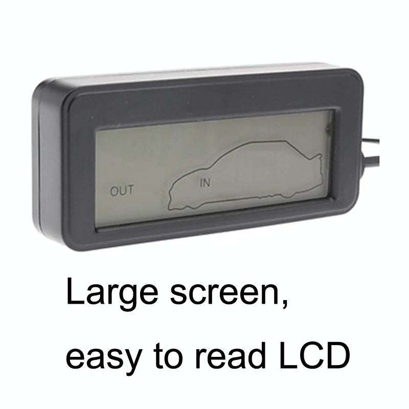 Car Inside and Outside Backlit Mini Digital Thermometer(Green)