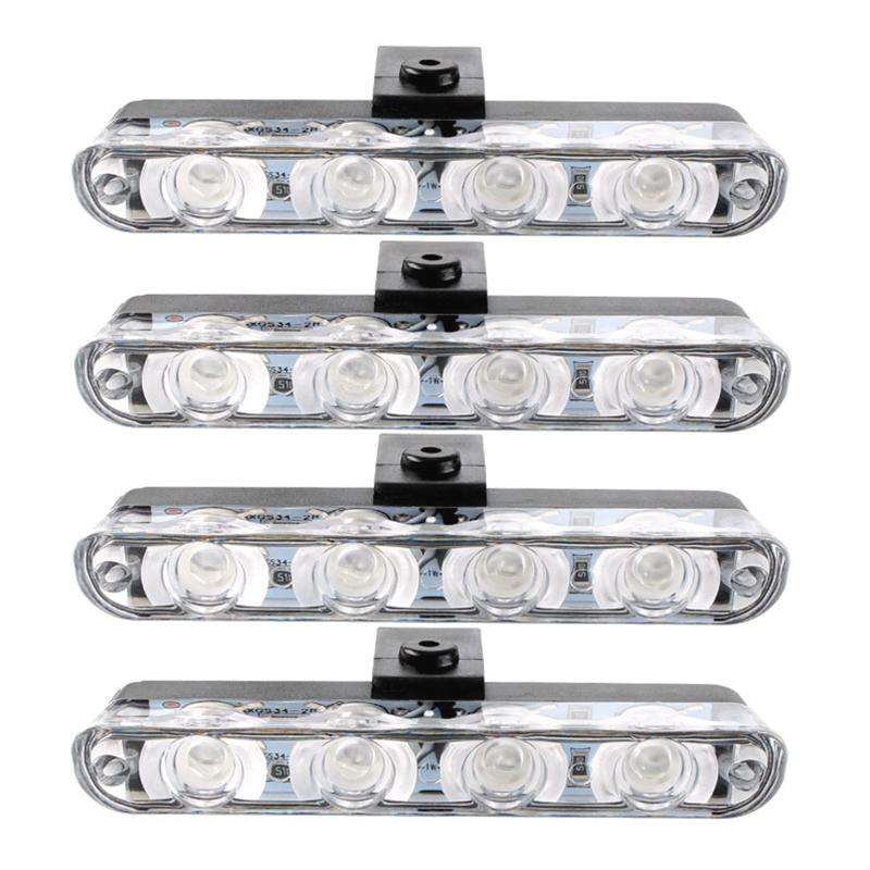 4 in 1 Car 16LEDs Grille Flash Lights Warning Lights with Wireless Remote Control(White Yellow)