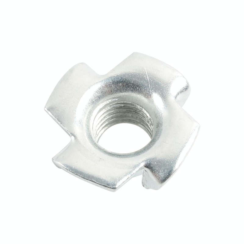 100pcs / Pack Carbon Steel Fastening 4 Pronged Tee Blind Nuts Assortment Kit(Silver)