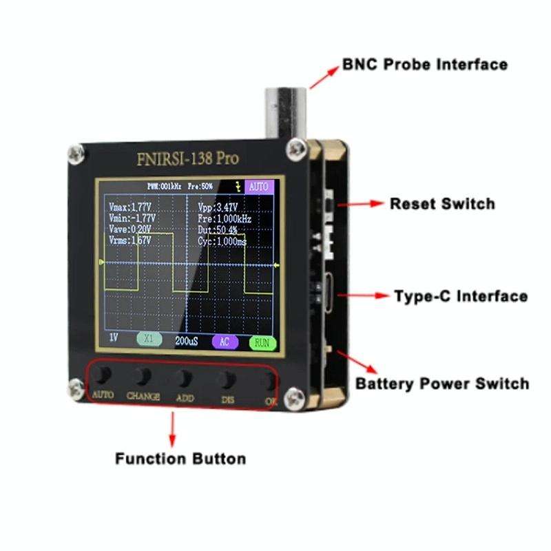 FNIRSI Handheld Small Teaching Maintenance Digital Oscilloscope, Specification: Standard Without ...