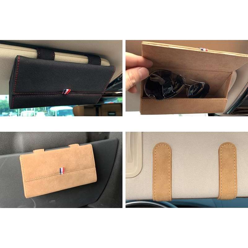 530 Car Glasses Storage Bag Glasses Box (Beige)