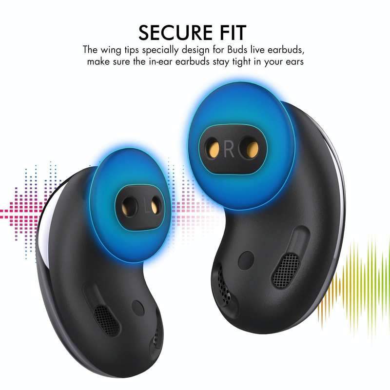 For Samsung Galaxy Buds Live AhaStyle PT132 S+M+L Silicone Earbud(Black)