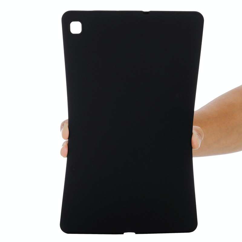 For Samsung Galaxy Tab S6 Lite Solid Color Liquid Silicone Shockpoof Tablet Case(Black)