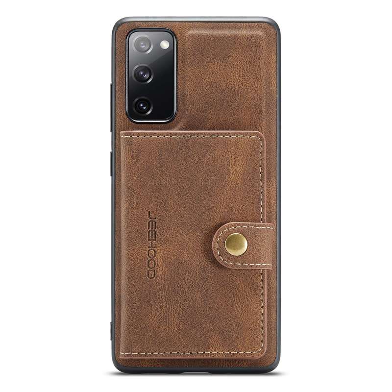 For Samsung Galaxy S20 FE JEEHOOD Retro Magnetic Detachable Protective Case with Wallet & Card Sl...