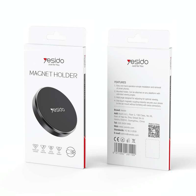 Yesido C38 Car Round Plate Magnetic Phone Holder(Black)