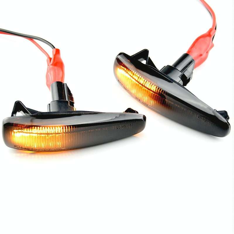 2pcs For Mitsubishi Lancer 2008-2018 Car Dynamic LED Fender Side Light (Transparent)