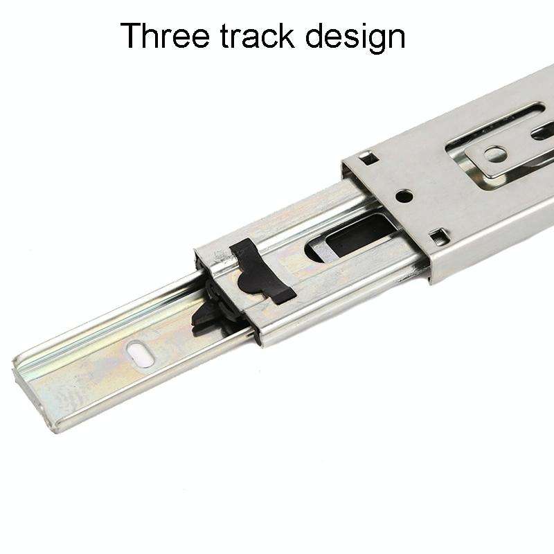 6 inch 16cm Thickened Three Sections Ball Slide Mute Drawer Track Rail
