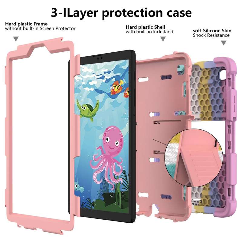 For Samsung Galaxy Tab A7 Lite T220 / T225 Two-Color Robot Shockproof Silicone + PC Protective Ca...