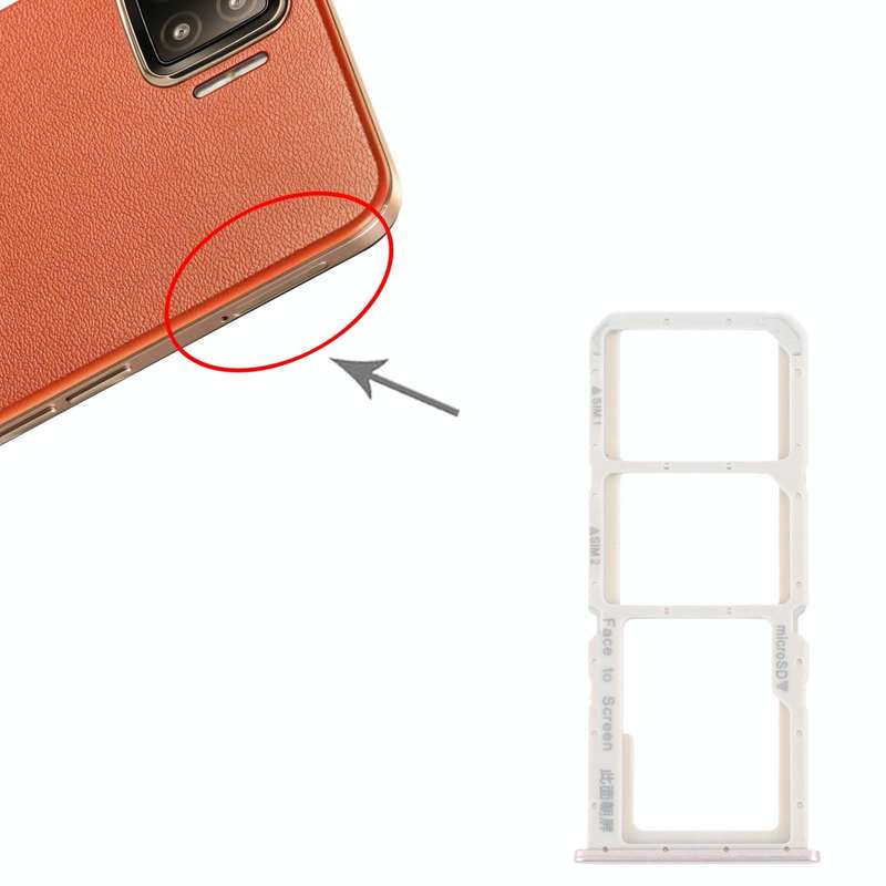 For OPPO A73 4G / F17 / A93 4G / A73 5G SIM Card Tray + SIM Card Tray + Micro SD Card Tray (Gold)