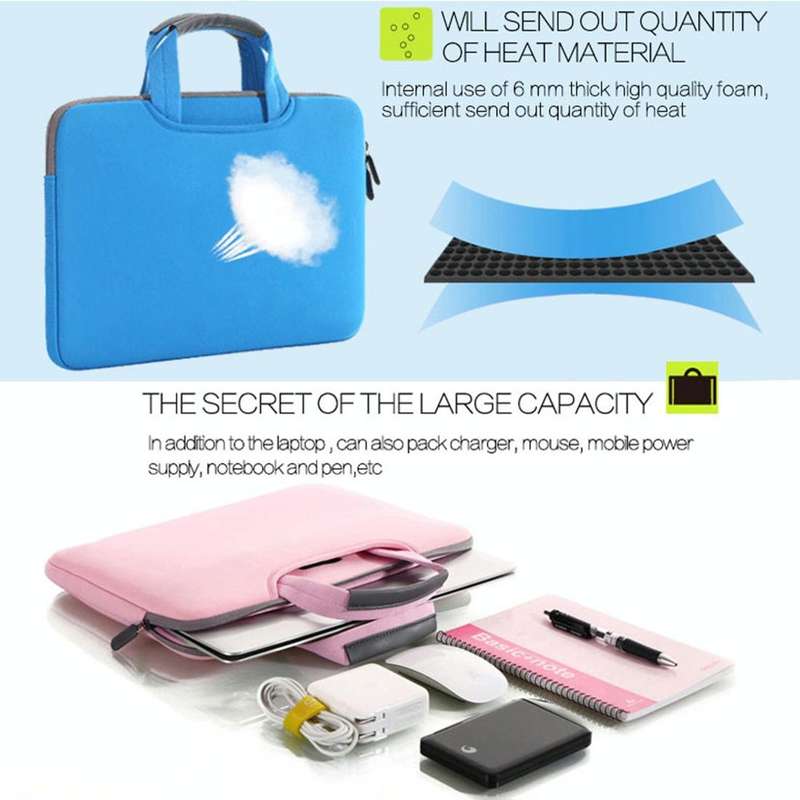 15.4 inch Portable Air Permeable Handheld Sleeve Bag for MacBook Air / Pro, Lenovo and other Lapt...