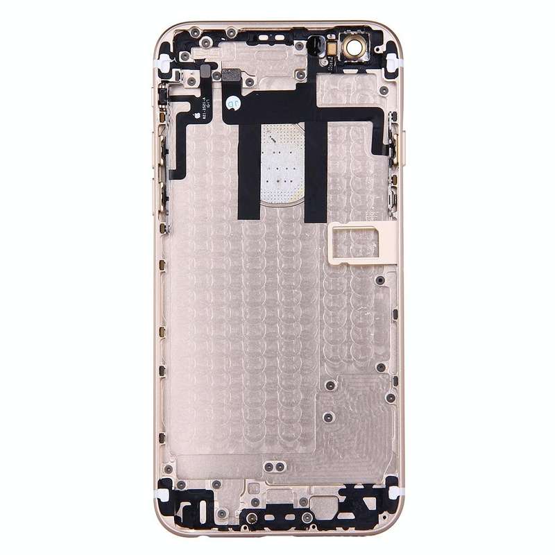 Full Housing Back Cover with Power Button & Volume Button Flex Cable for iPhone 6(Gold)