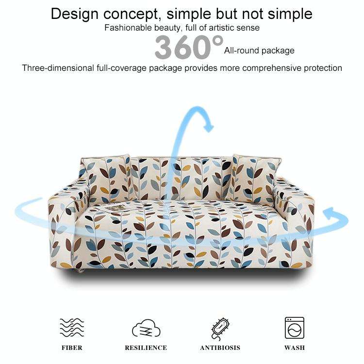 Double Seat Four Seasons Full Coverage Elastic Non-slip Sofa Cover(Youth Flower)