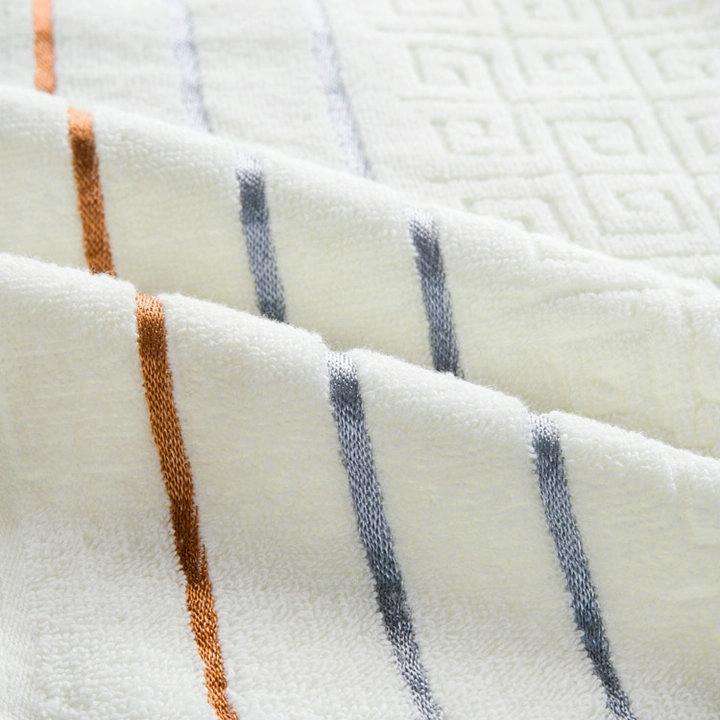 3 PCS Plaid Cotton Towel Bath Set(Dark Gray)