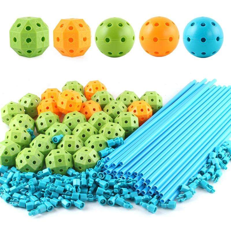 85 in 1 DIY Tent Toy Assembling Play House DIY Children Tent Building Toy(Square-Blue)