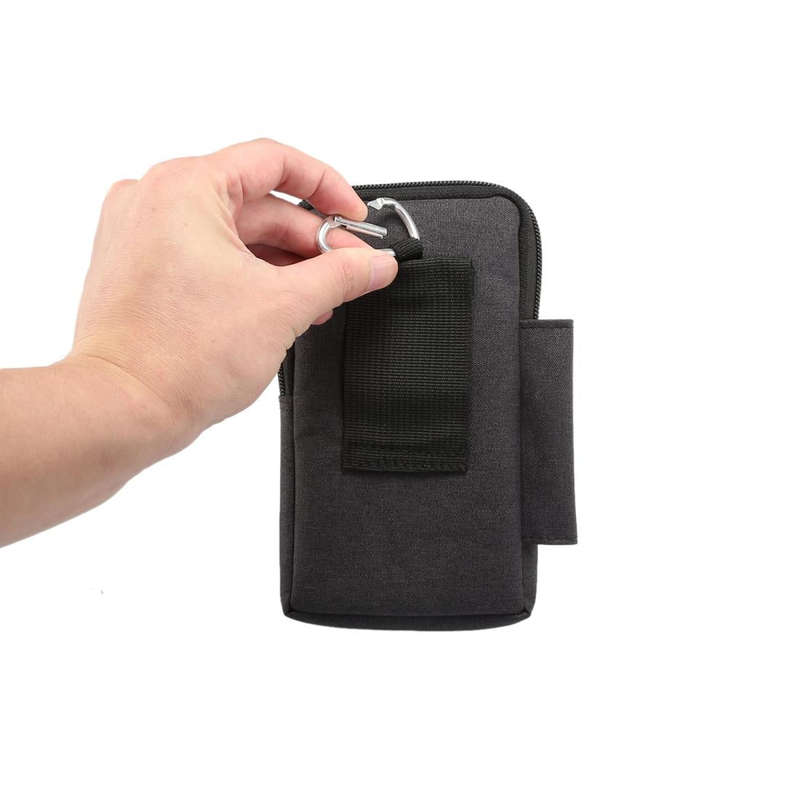 Single checked denim Multi-functional Universal Mobile Phone Waist Pack Case for 6.3 Inch or Belo...